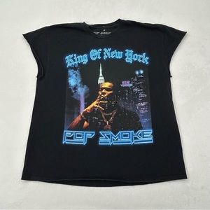 Pop Smoke King Of New York Black Cut Off SleeveLess Tank Top Rap Shirt Mens XL